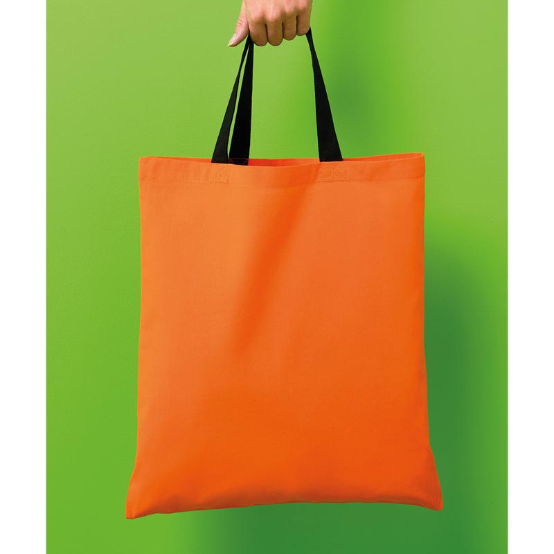 Varsity cotton shopper short handle - Black/Orange One Size